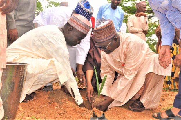The Vice-Chancellor Prof. SS Muhammad Planting a Tree in an effort to combat Climate Change